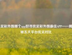 足彩外围哪个app好寻找足彩外围最佳APP——揭秘五大平台优劣对比
