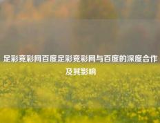 足彩竞彩网百度足彩竞彩网与百度的深度合作及其影响