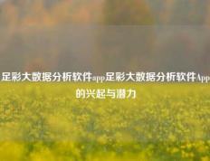 足彩大数据分析软件app足彩大数据分析软件App的兴起与潜力