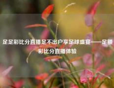 足足彩比分直播足不出户享足球盛宴——足额彩比分直播体验