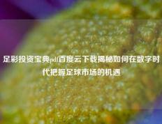 足彩投资宝典pdf百度云下载揭秘如何在数字时代把握足球市场的机遇