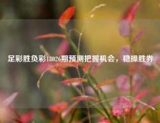 足彩胜负彩18026期预测把握机会，稳操胜券