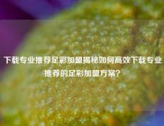 下载专业推荐足彩加盟揭秘如何高效下载专业推荐的足彩加盟方案？