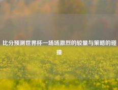 比分预测世界杯一场场激烈的较量与策略的碰撞