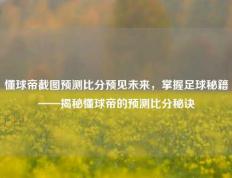 懂球帝截图预测比分预见未来，掌握足球秘籍——揭秘懂球帝的预测比分秘诀