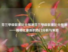 芬兰甲级联赛比分预测芬兰甲级联赛比分预测——揭秘比赛前的热门分析与策略