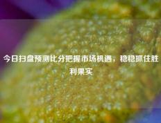 今日扫盘预测比分把握市场机遇，稳稳抓住胜利果实
