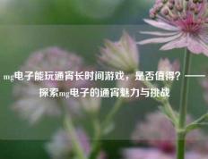 mg电子能玩通宵长时间游戏，是否值得？——探索mg电子的通宵魅力与挑战