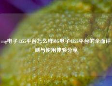 mg电子4355平台怎么样MG电子4355平台的全面评测与使用体验分享
