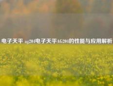 电子天平 ag204电子天平AG204的性能与应用解析