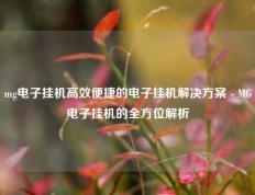 mg电子挂机高效便捷的电子挂机解决方案 - MG电子挂机的全方位解析