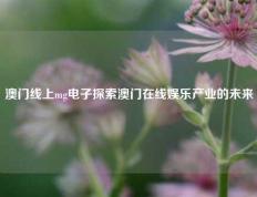 澳门线上mg电子探索澳门在线娱乐产业的未来