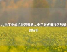 mg电子老虎机技巧策略mg电子老虎机技巧与策略解析