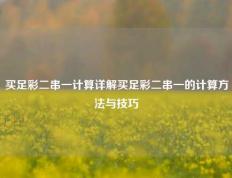 买足彩二串一计算详解买足彩二串一的计算方法与技巧