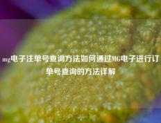 mg电子注单号查询方法如何通过MG电子进行订单号查询的方法详解