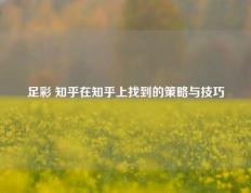 足彩 知乎在知乎上找到的策略与技巧