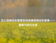 怎么预测足彩赛果如何准确预测足彩赛果——策略与技巧分享