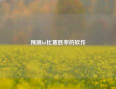 预测lol比赛胜率的软件