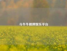 斗牛牛棋牌娱乐平台