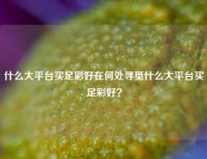 什么大平台买足彩好在何处寻觅什么大平台买足彩好？