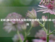 足彩2串1计划怎么玩如何制定和执行足彩2串1计划