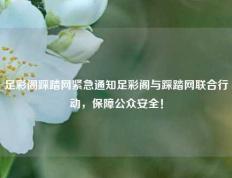 足彩阁踩踏网紧急通知足彩阁与踩踏网联合行动，保障公众安全！