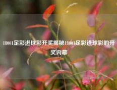 18001足彩进球彩开奖揭秘18001足彩进球彩的开奖内幕