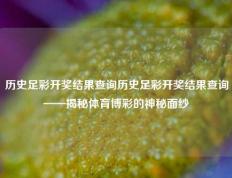 历史足彩开奖结果查询历史足彩开奖结果查询——揭秘体育博彩的神秘面纱