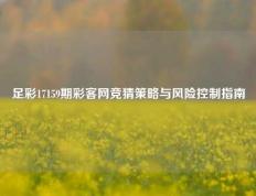 足彩17159期彩客网竞猜策略与风险控制指南