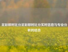 足彩即时比分足彩即时比分实时信息与专业分析的结合