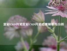 足彩17039开奖足彩17039开奖结果解析与分析