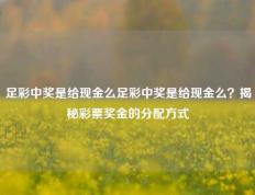足彩中奖是给现金么足彩中奖是给现金么？揭秘彩票奖金的分配方式