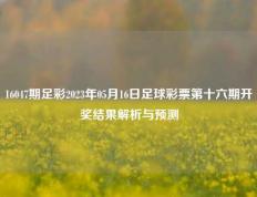 16047期足彩2023年05月16日足球彩票第十六期开奖结果解析与预测