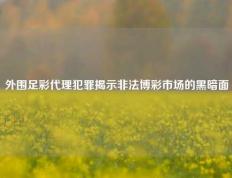 外围足彩代理犯罪揭示非法博彩市场的黑暗面