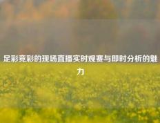 足彩竞彩的现场直播实时观赛与即时分析的魅力