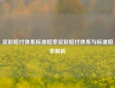 足彩赔付体系标准赔率足彩赔付体系与标准赔率解析