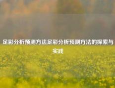 足彩分析预测方法足彩分析预测方法的探索与实践