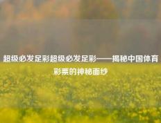 超级必发足彩超级必发足彩——揭秘中国体育彩票的神秘面纱