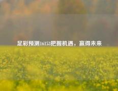 足彩预测16153把握机遇，赢得未来