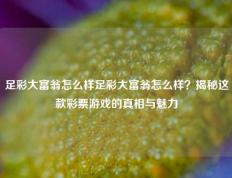 足彩大富翁怎么样足彩大富翁怎么样？揭秘这款彩票游戏的真相与魅力