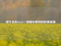 佬牛足彩16125一场精心策划的彩票盛宴
