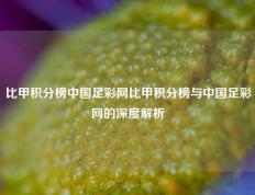 比甲积分榜中国足彩网比甲积分榜与中国足彩网的深度解析