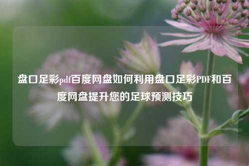 盘口足彩pdf百度网盘如何利用盘口足彩PDF和百度网盘提升您的足球预测技巧
