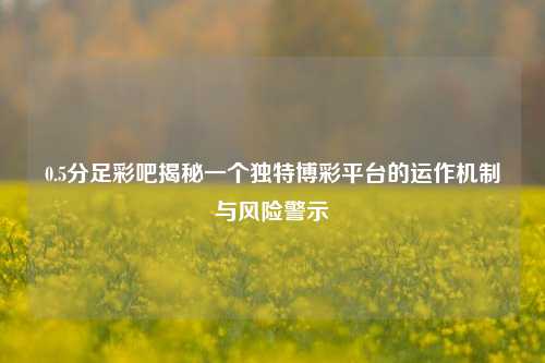 0.5分足彩吧揭秘一个独特博彩平台的运作机制与风险警示