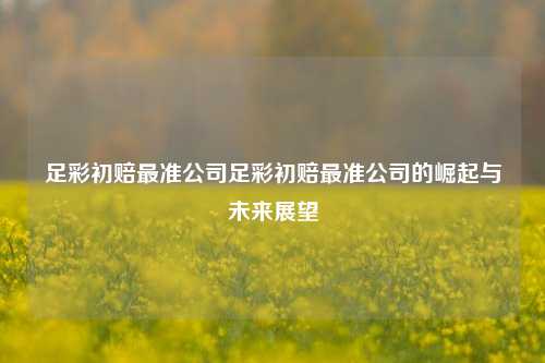 足彩初赔最准公司足彩初赔最准公司的崛起与未来展望