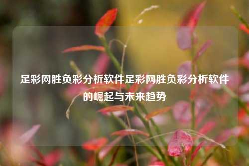 足彩网胜负彩分析软件足彩网胜负彩分析软件的崛起与未来趋势