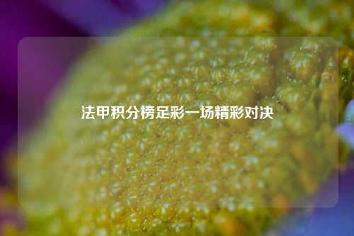 法甲积分榜足彩一场精彩对决