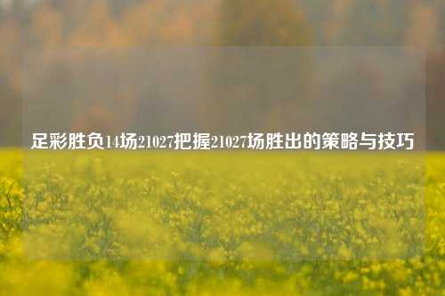足彩胜负14场21027把握21027场胜出的策略与技巧