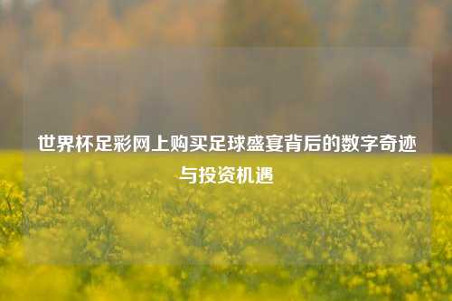 世界杯足彩网上购买足球盛宴背后的数字奇迹与投资机遇