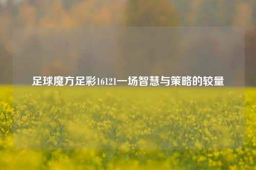 足球魔方足彩16121一场智慧与策略的较量